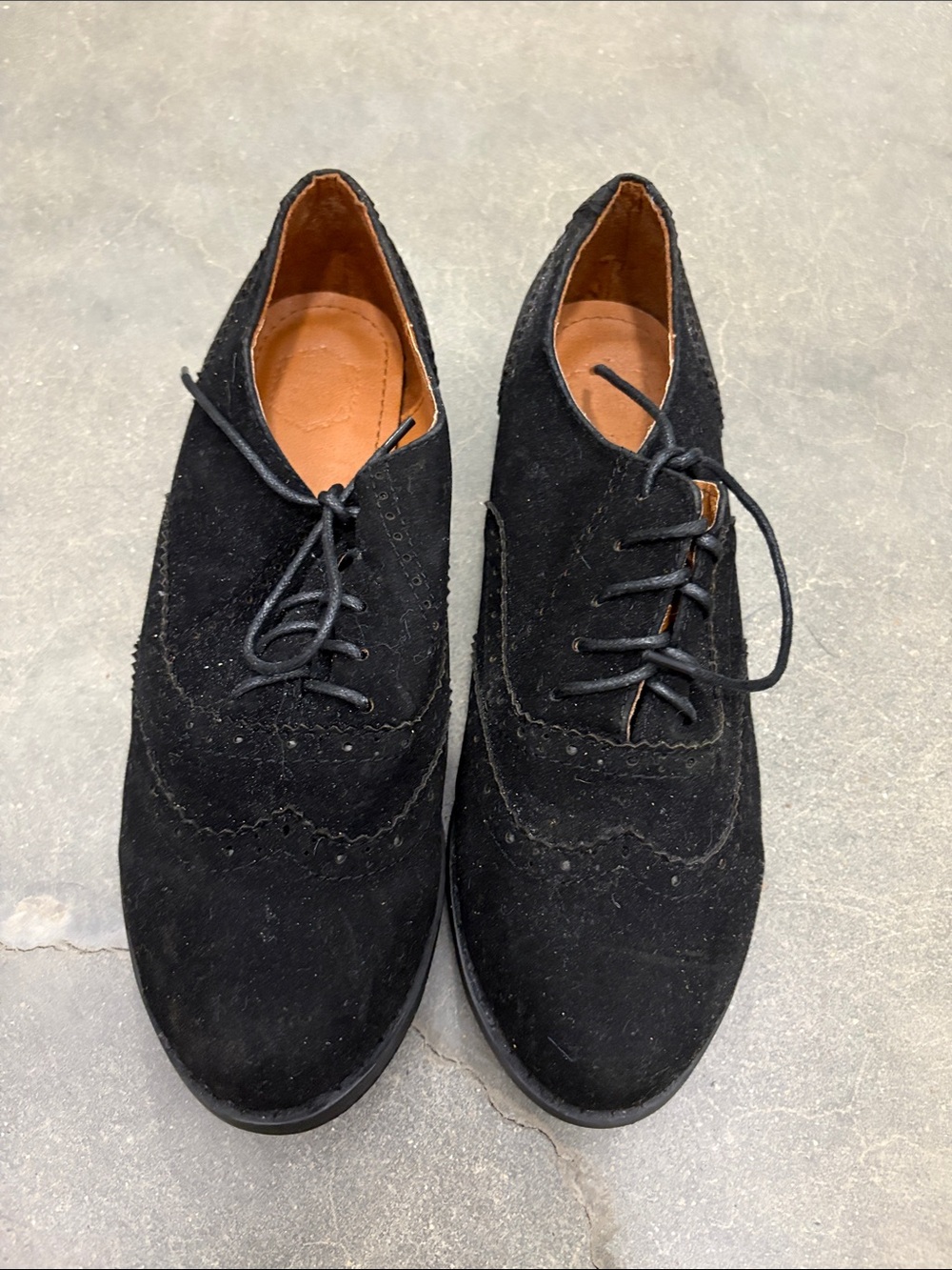 Black Wingtip Loafers - Women's Classic Lace-Up Flats